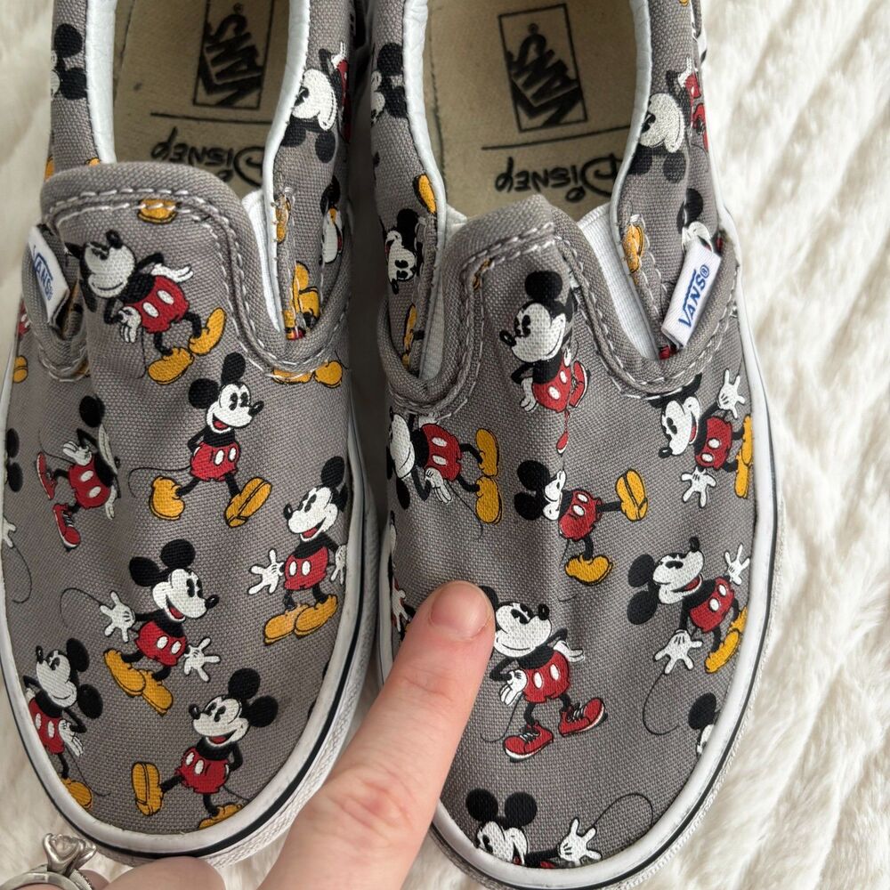 Vans Kids Gray Mickey Mouse Slip-On Sneakers - Picture 9 of 9
